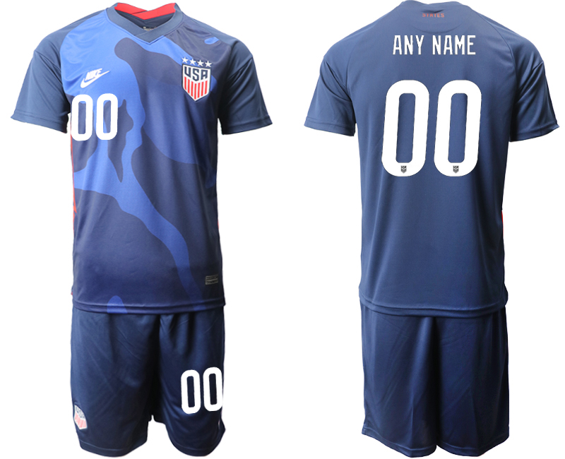 Men 2020-2021 Season National team United States away blue customized Soccer Jersey->united states jersey->Soccer Country Jersey